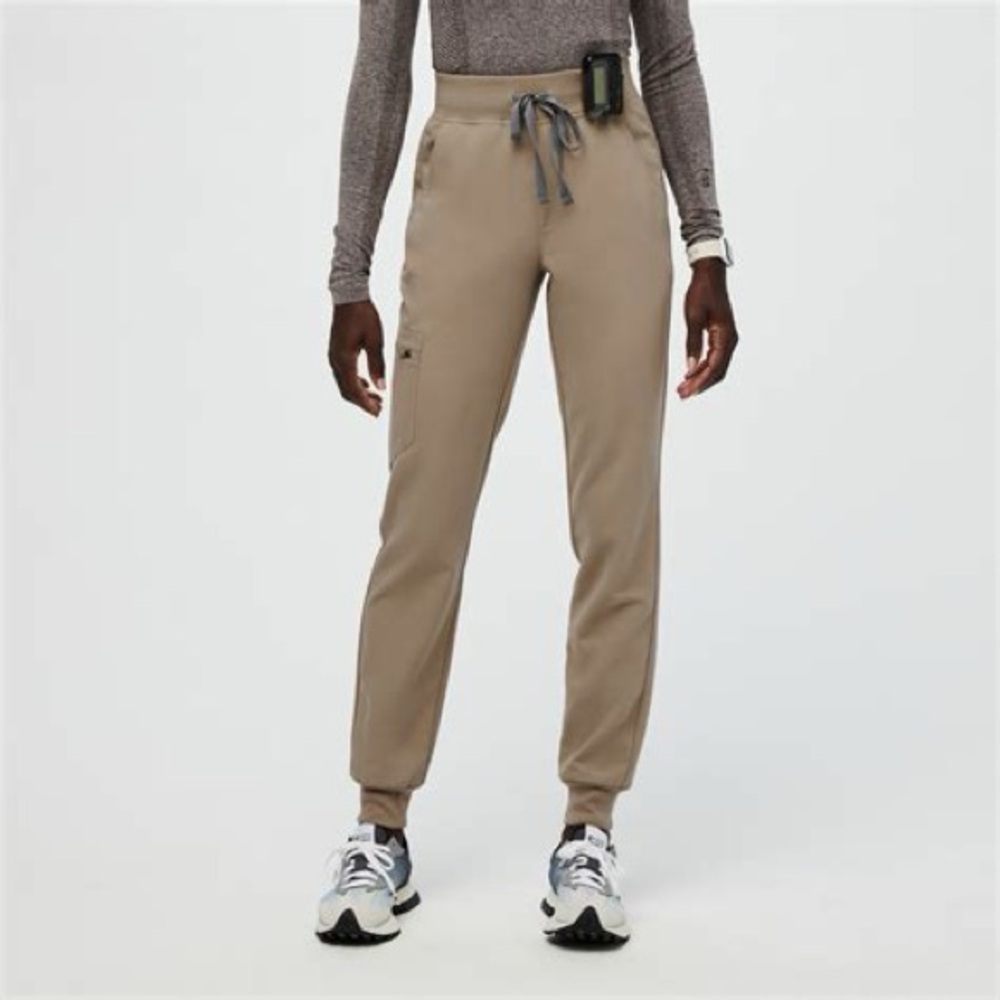 FIGS women's Latte Zamora™ High Waisted 2.0 - Tall Jogger Scrub Pants